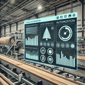 DALL·E 2024-11-04 06.44.23 - A digital interface in a sawmill showing real-time monitoring data on machine activity and wood quality parameters, emphasizing automation and process